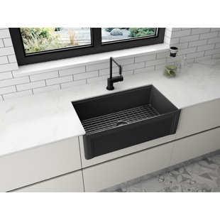 EMPIRE INDUSTRIES Diamond 30" L x 18" W Farmhouse Kitchen Sink with Basket Strainer