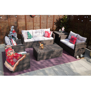 ORREN ELLIS Tervell 7 - Person Outdoor Seating Group with Cushions
