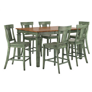 KINGSTOWN HOME 7 - Piece Extendable Solid Wood Dining Set