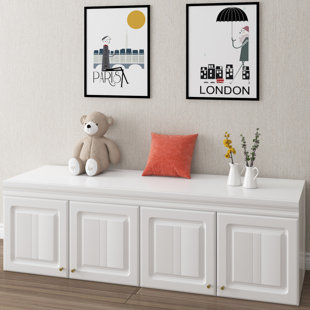 MOONQUAKE Open 63'' W x 19.7'' H White Hardwood Standard Wall Cabinet Stock