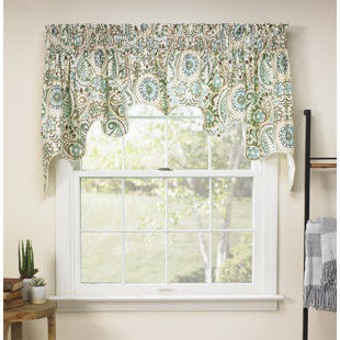 ELLIS CURTAIN Paisley Prism Jacobean Floral Print Lined Duchess Curtain Valance