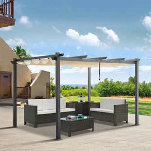 PEAK HOME FURNISHINGS 13 Ft. W X 10 Ft. D Aluminum Pergola with Canopy