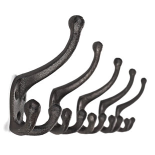 AMBIPOLAR Wall Mounted 5 - Hook Coat Rack (Set of 5)