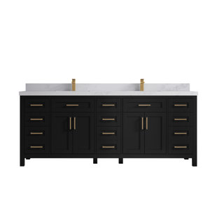 WILLOW COLLECTIONS 84'' Double Bathroom Vanity with Quartz Top