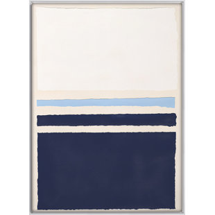 GRAND IMAGE HOME Blue Colorblock 5 by Kyle Goderwis - Picture Frame Painting on Canvas