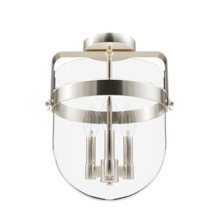 THREE POSTS™ Longe Glass Semi Flush Mount