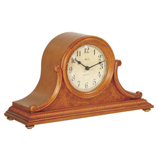 HERMLE BLACK FOREST CLOCKS Scottsville Ornate Traditional Analog Solid Wood Quartz Tabletop Clock