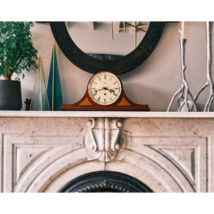 HERMLE BLACK FOREST CLOCKS Remington American Traditional Analog Solid Wood Mechanical Tabletop Clock in Cherry