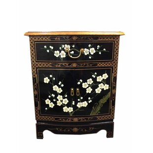 WORLD MENAGERIE Hand Painted Cherry Blossom Lamp Cabinet Oriental Combi Chest