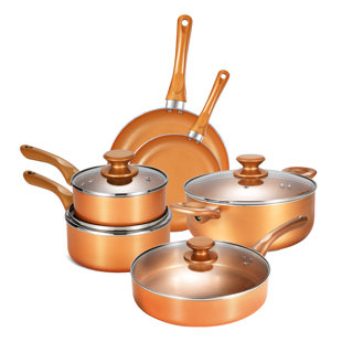KUTIME 10 - Piece Non-Stick Aluminum Cookware Set