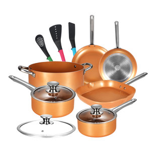 KUTIME 12 - Piece Non-Stick Aluminum Cookware Set