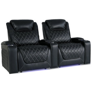 VALENCIA THEATER SEATING Oslo Leather Home Theater Seating with Cup Holder