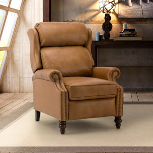 LARK MANOR™ Ambrosane 33" Wide Genuine Leather Manual Standard Recliner