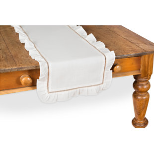 XIA HOME FASHIONS Hemstitch/Ruffle Trim Table Runner