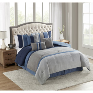 SWEET HOME COLLECTION 7pc Winston Suede Comforter Set