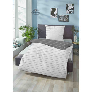 BIBERNA Cotton Striped Duvet Cover Set with Pillowcases