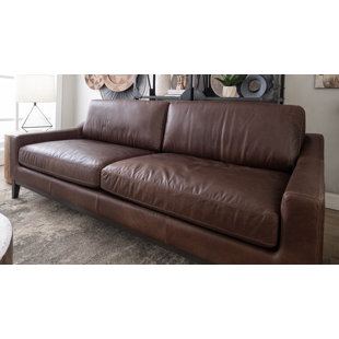 HOME BY SEAN & CATHERINE LOWE Mia 90" Genuine Leather Oversized Sofa