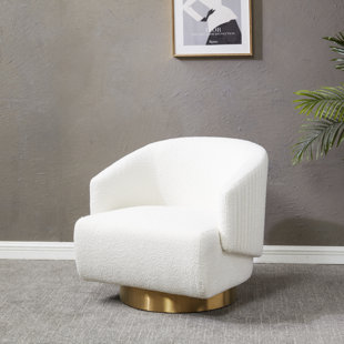 SAFAVIEH COUTURE Polyanna Upholstered Swivel Barrel Chair