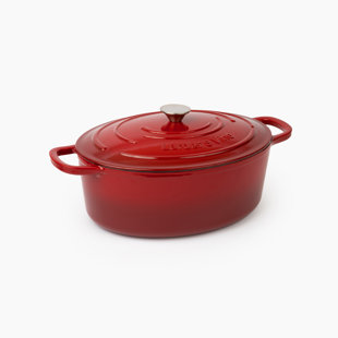 Larder & Vine 8 qt. Enameled Cast Iron Oval Dutch Oven with Lid