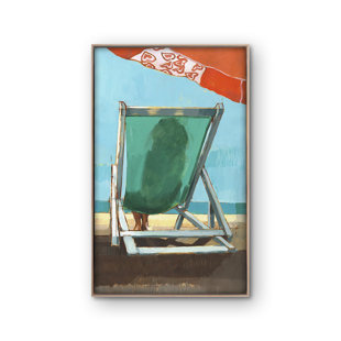 GRAND IMAGE HOME The Coastal Collection " Beach Chairs 3 " by PC Ngo Painting Print
