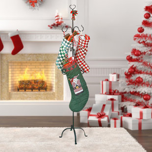 THE RENOVATORS SUPPLY INC. Christmas Stocking Holder Stand Freestanding 60" Black Wrought Iron