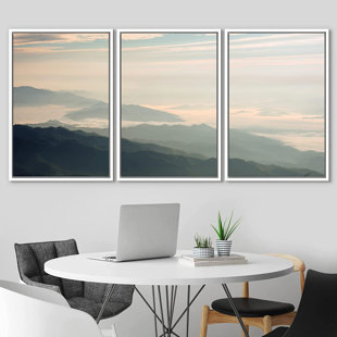 IDEA4WALL Nature Landscape " Mountain Range Dawn Morning Landscape Nature Wilderness " 3 - Pieces