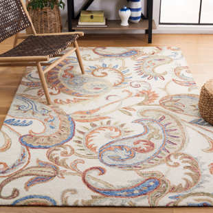 LARK MANOR™ Runner Alben Paisley Handmade Tufted Wool/Cotton Area Rug in Ivory/Rust