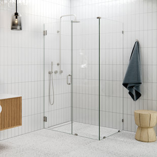 GLASS WAREHOUSE 47.5" x 78" Hinged Frameless Shower Door
