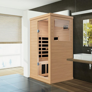 Somubi Single Person Indoor Bluetooth Compatible FAR Infrared Sauna in Hemlock