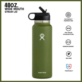 999KILL Hydro Flask Wide Mouth Water Bottle 40oz with Straw Lid