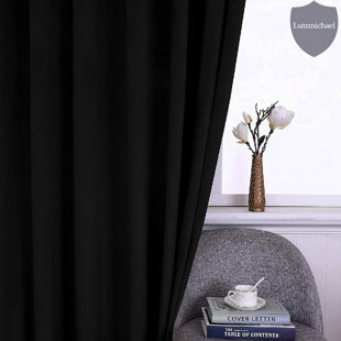 HOMLPOPE Velvet Blackout Curtain Pair (Set of 2)