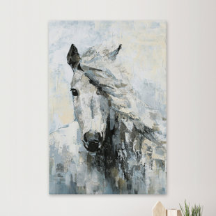 UNION RUSTIC " Great White Horse " by Parvez Taj Painting Print