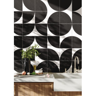 THOMAS AVENUE CERAMICS Segments 8" x 8" Patterned Porcelain Floor and Wall Tile (5.06 sqft/box)