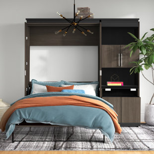 MERCURY ROW® Armiead Murphy Bed and Shelving Unit with Fold-Out Desk