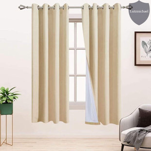 HOMLPOPE Velvet Blackout Curtain Pair (Set of 2)