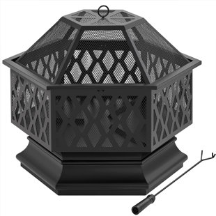 ALCOTT HILL® Akrish 24" H x 26" W Iron Outdoor Fire Pit