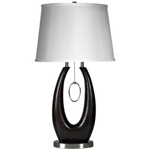 IVY BRONX Donoho 29" Brushed Steel/Walnut Table Lamp
