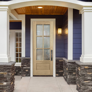 KNOCKETY 96'' Glass Wood Front Entry Doors