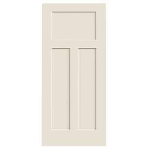 JELD-WEN Molded 3-Panel Craftsman Manufactured Wood Primed Slab Interior Standard Door