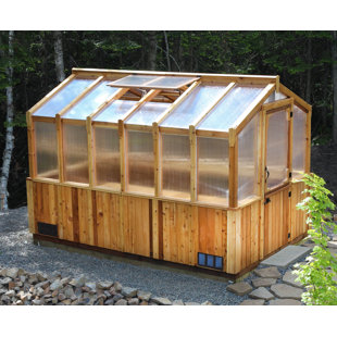 OUTDOOR LIVING TODAY 8 ft. W x 12 ft. D Cedar Wood Greenhouse