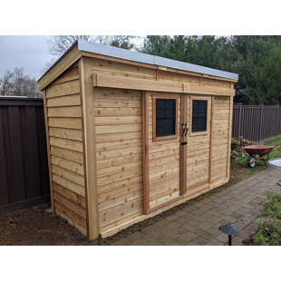 OUTDOOR LIVING TODAY 12 ft. W x 4 ft. D Sliding Door Cedar Wood Storage Shed