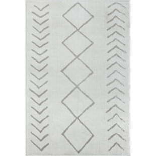 EVETTE RIOS Geometric Performance Cream Rug