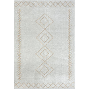 EVETTE RIOS Geometric Performance Ivory/Beige Area Rug