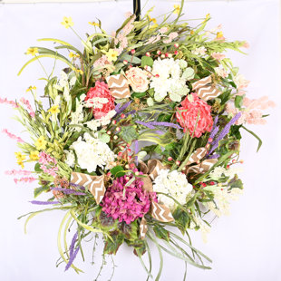 LECKFLLOWER Every Day Hydrangea Lavender Handcrafted Faux 30'' Wreath