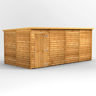 POWERSHEDS 8.5 ft. W x 16.1 ft. D Solid Wood Overlap Pent Garden Shed