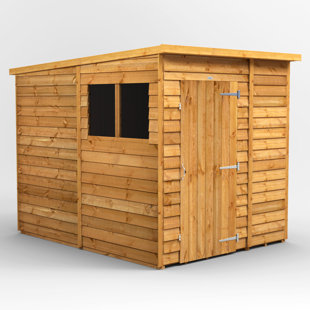 POWERSHEDS 8.5 ft. W x 6.3 ft. D Solid Wood Overlap Pent Garden Shed
