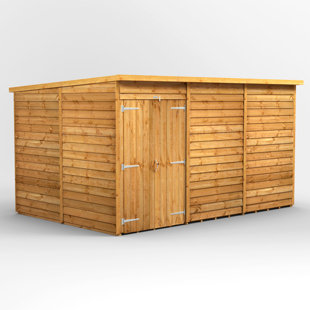 POWERSHEDS 8.5 ft. W x 12.2 ft. D Solid Wood Overlap Pent Garden Shed