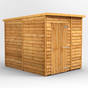 POWERSHEDS 8.5 ft. W x 6.3 ft. D Solid Wood Overlap Pent Garden Shed