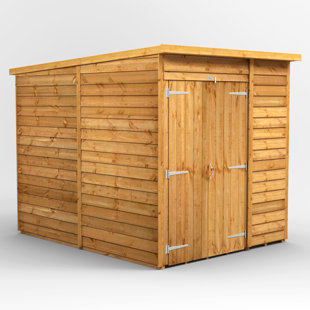 POWERSHEDS 8.5 ft. W x 6.3 ft. D Solid Wood Overlap Pent Garden Shed