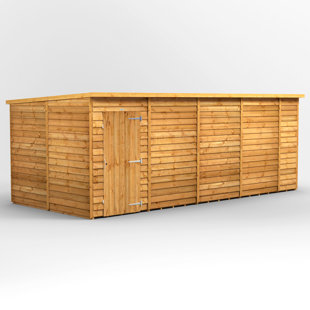 POWERSHEDS 8.5 ft. W x 18 ft. D Solid Wood Overlap Pent Garden Shed